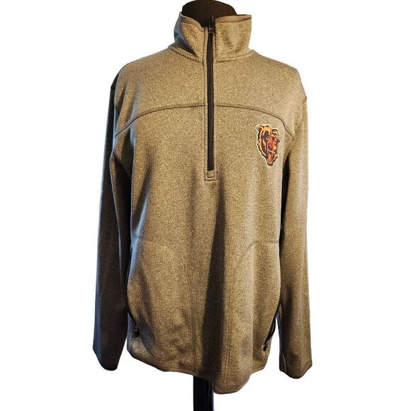NFL Chicago Bears Team Apparel Men's 1/4 Zip Track Jacket Size Medium  Waffle In - Picture 1 of 4